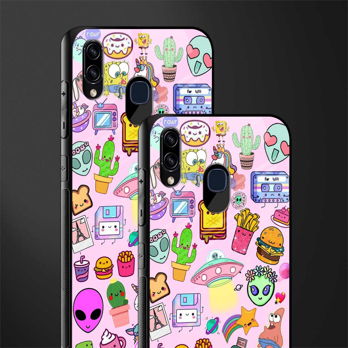 alien stickers studio glass case for samsung galaxy a20 image-2