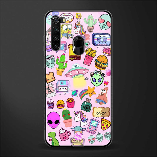 alien stickers studio glass case for redmi note 8 image