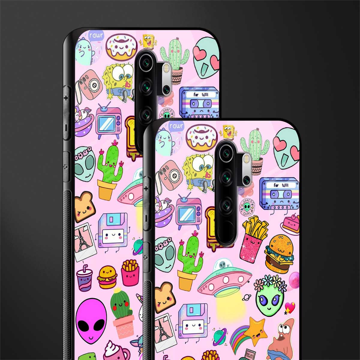 alien stickers studio glass case for redmi note 8 pro image-2