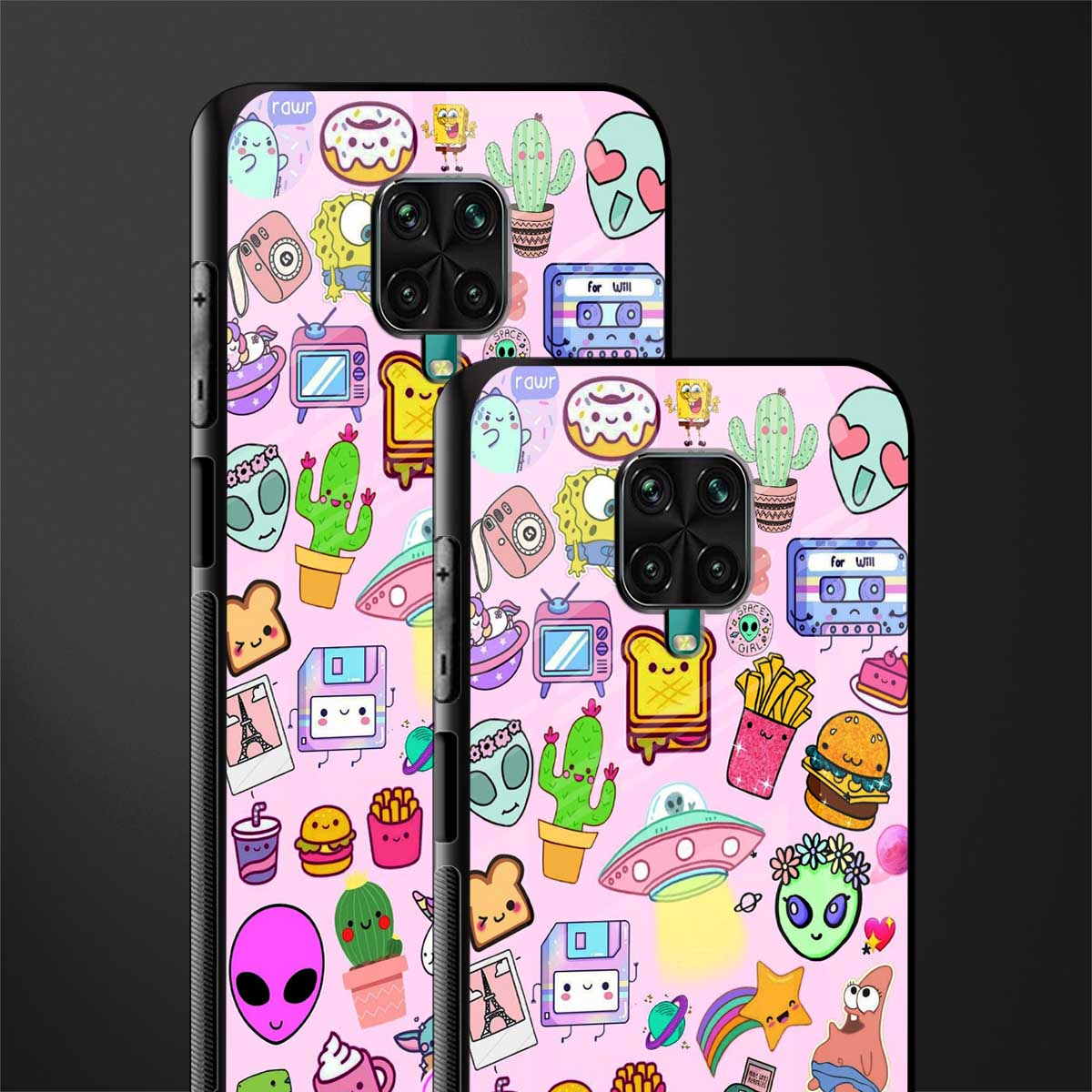 alien stickers studio glass case for redmi note 9 pro image-2