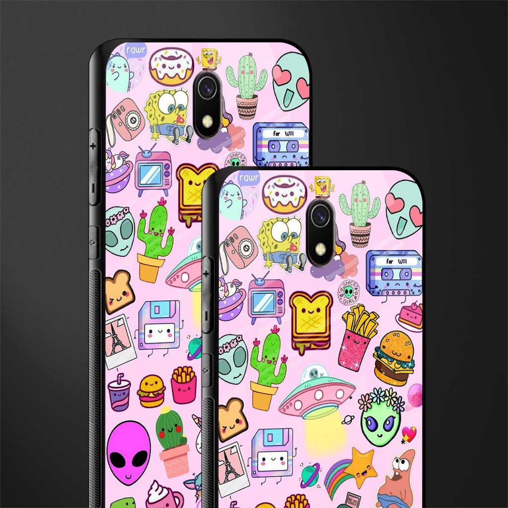 alien stickers studio glass case for redmi 8a image-2