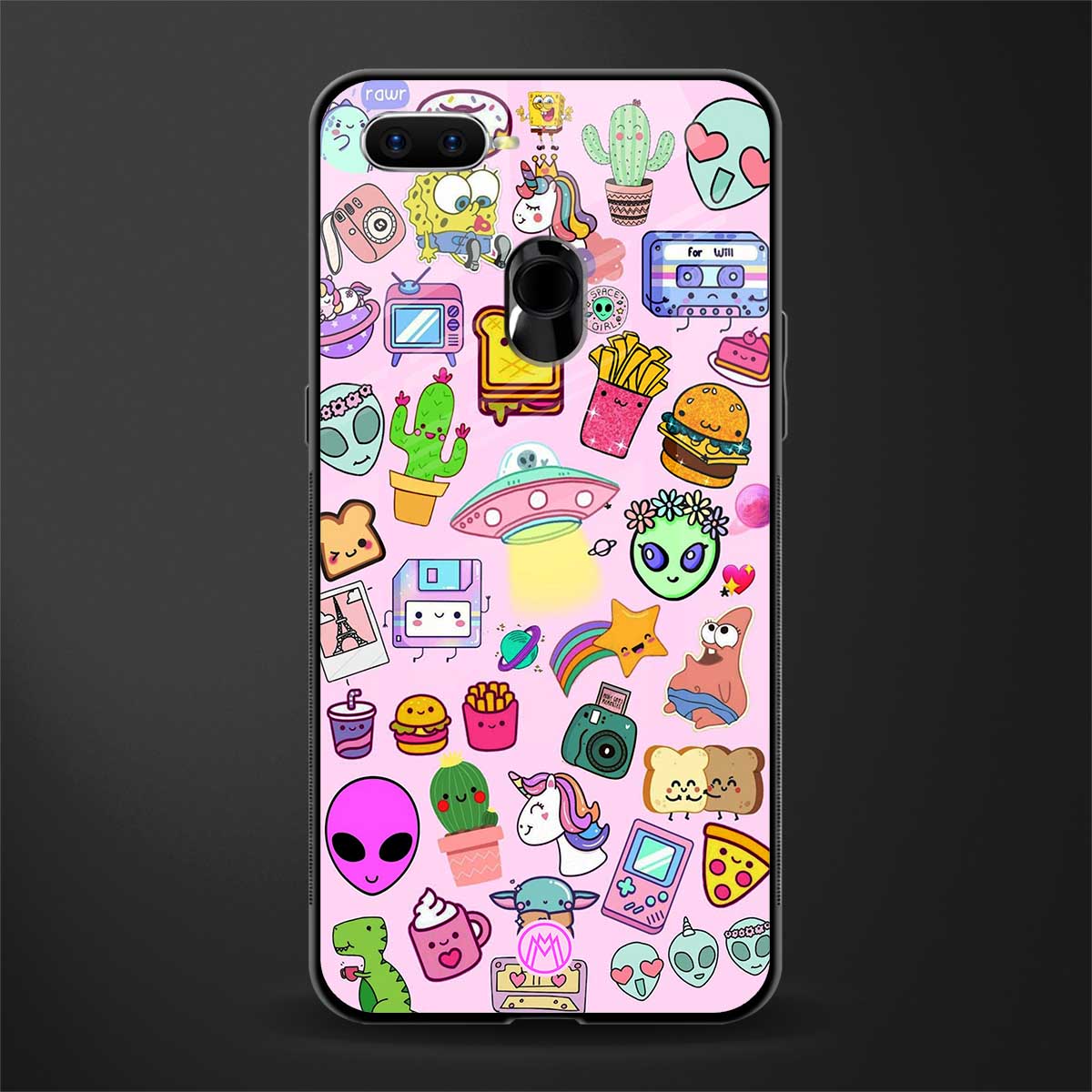 alien stickers studio glass case for oppo a7 image