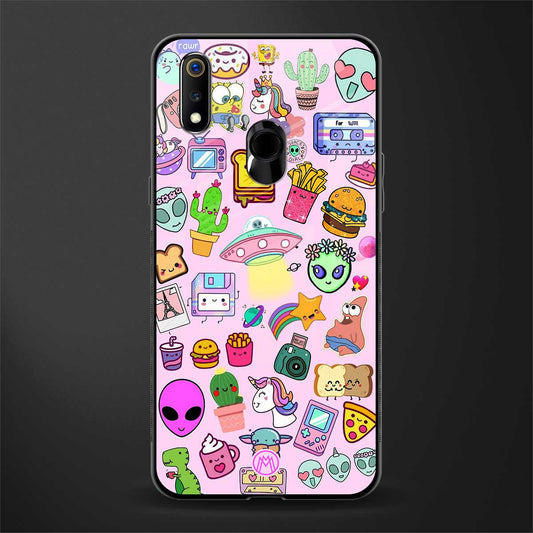 alien stickers studio glass case for realme 3 pro image