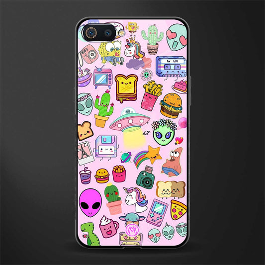 alien stickers studio glass case for realme c2 image