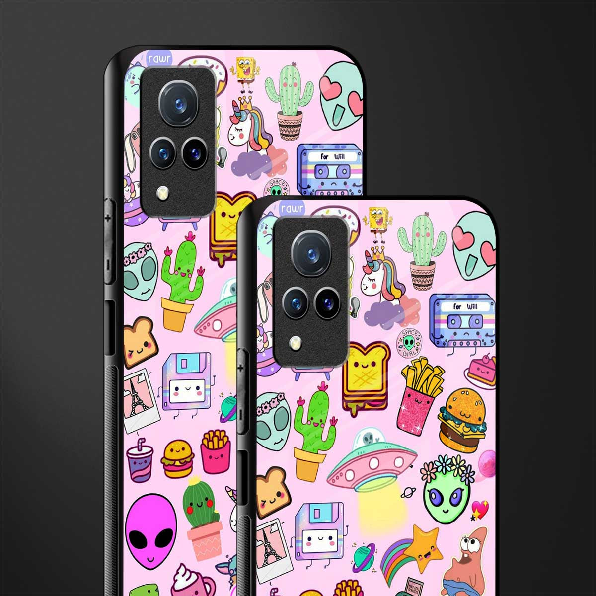alien stickers studio glass case for vivo v21 5g image-2