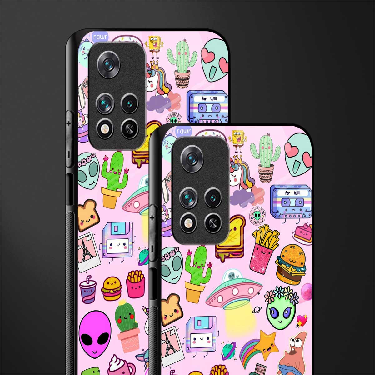alien stickers studio glass case for poco m4 pro 5g image-2