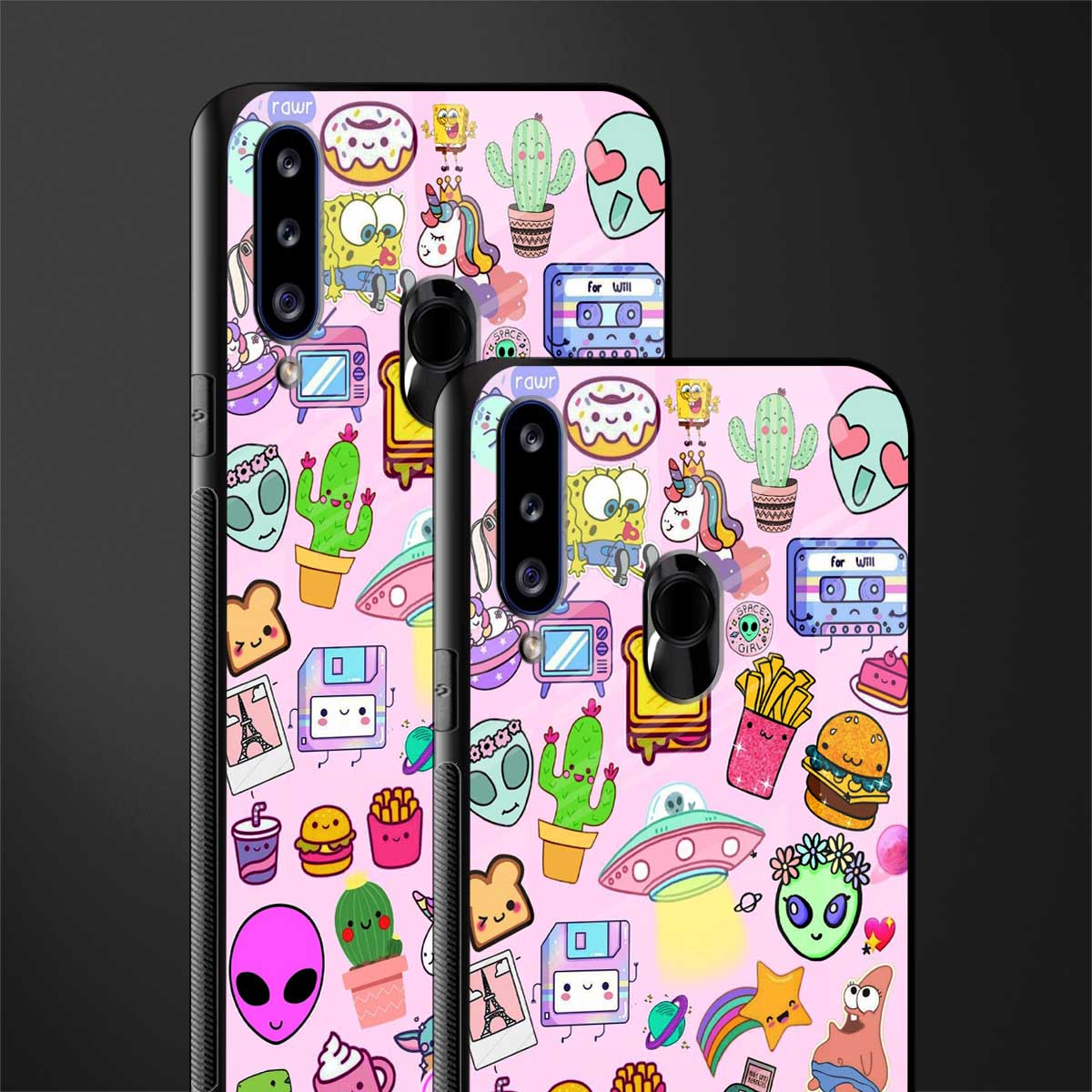alien stickers studio glass case for samsung galaxy a20s image-2