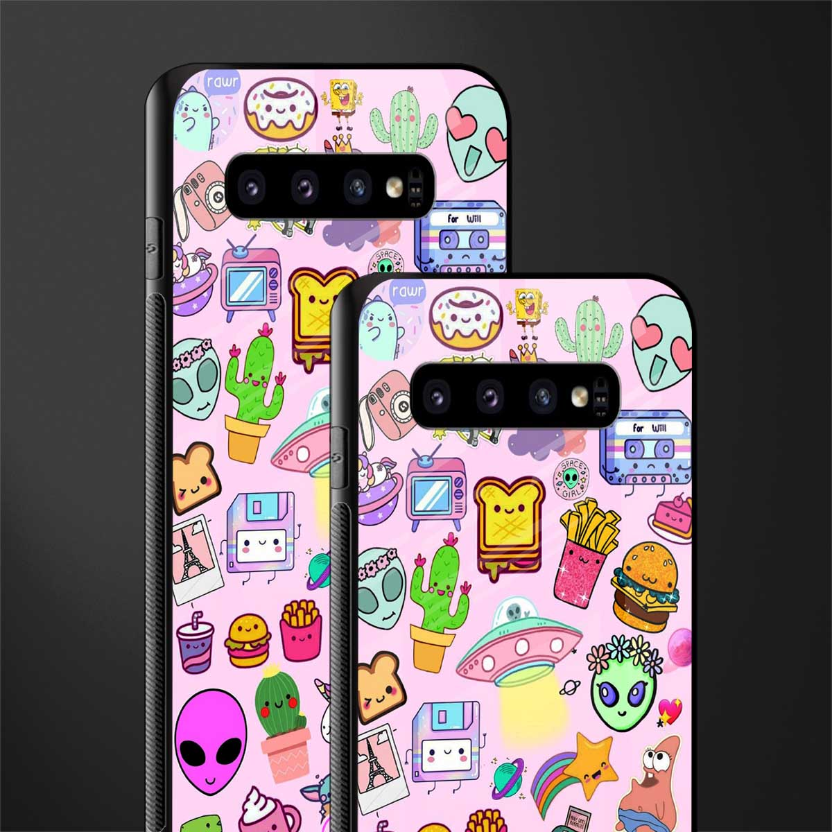 alien stickers studio glass case for samsung galaxy s10 image-2