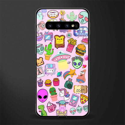 alien stickers studio glass case for samsung galaxy s10 plus image
