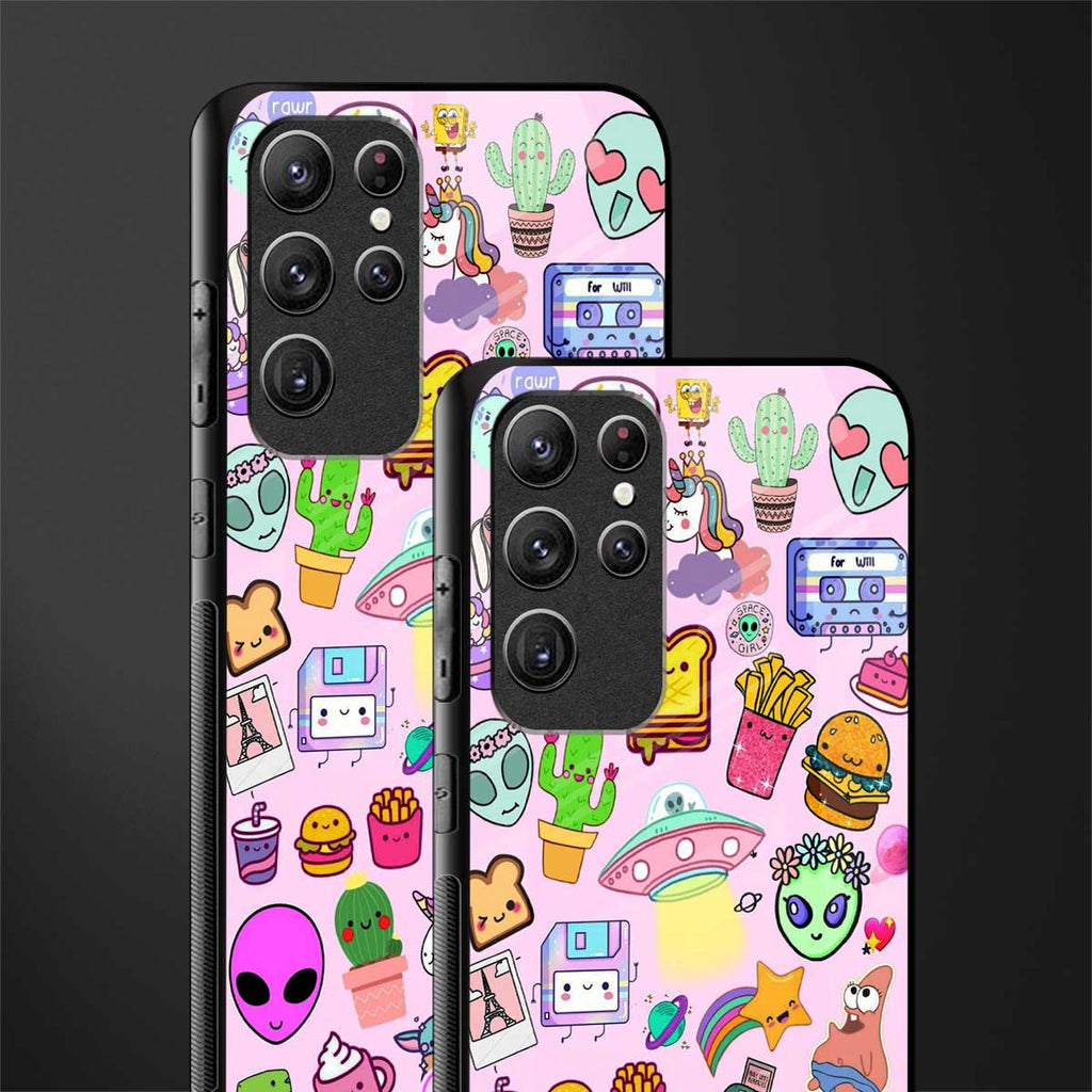 alien stickers studio glass case for samsung galaxy s22 ultra 5g image-2