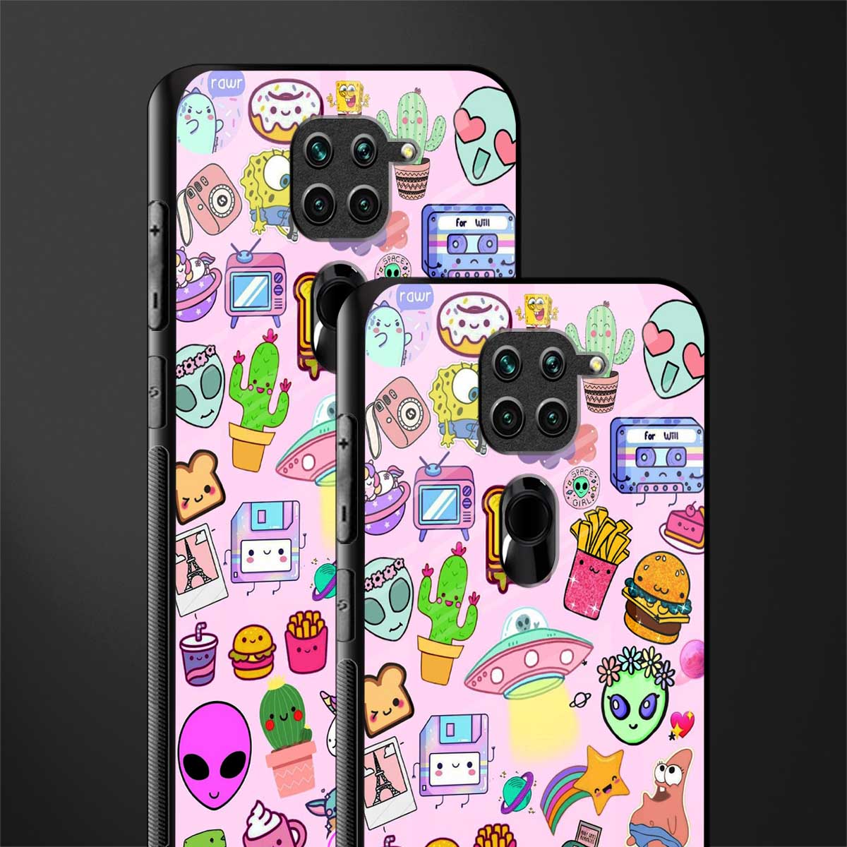 alien stickers studio glass case for redmi note 9 image-2