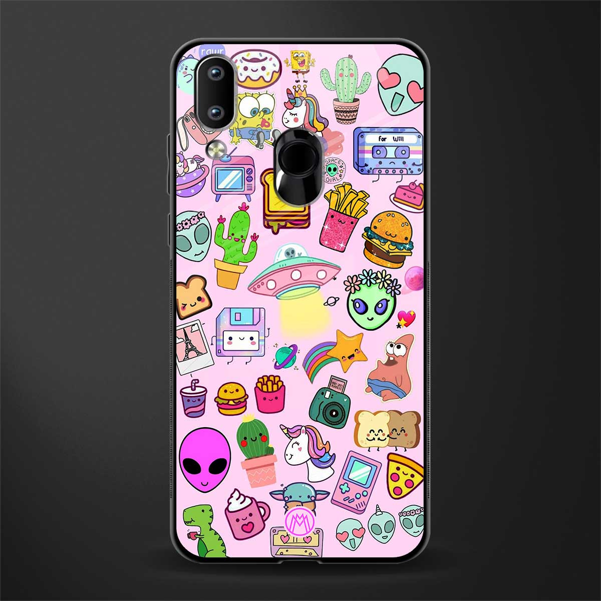 alien stickers studio glass case for vivo y93 image