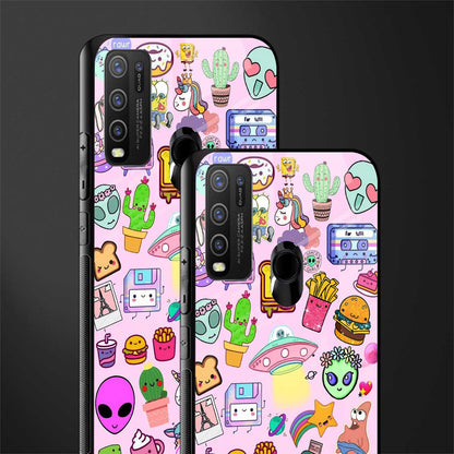 alien stickers studio glass case for vivo y50 image-2
