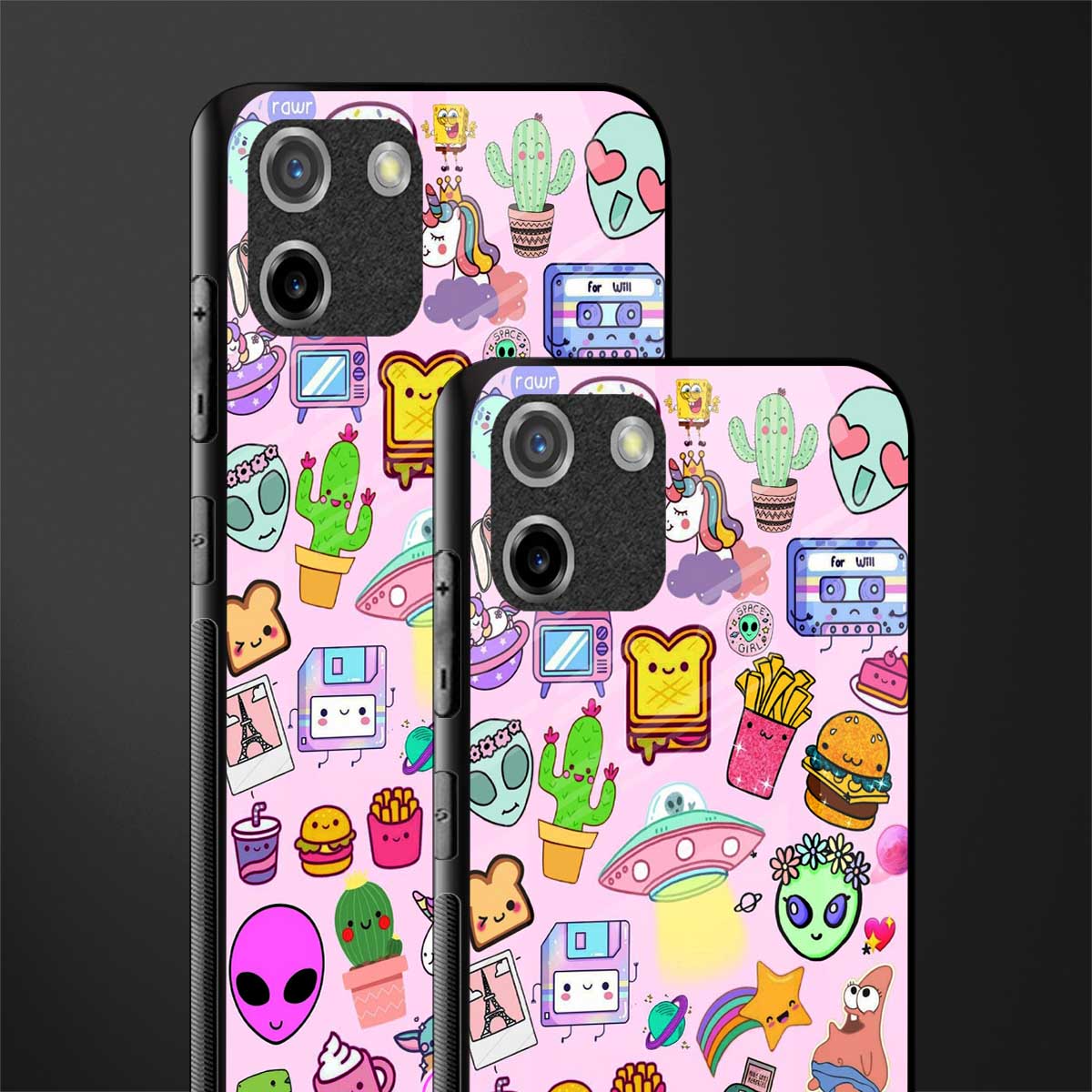 alien stickers studio glass case for realme c11 image-2