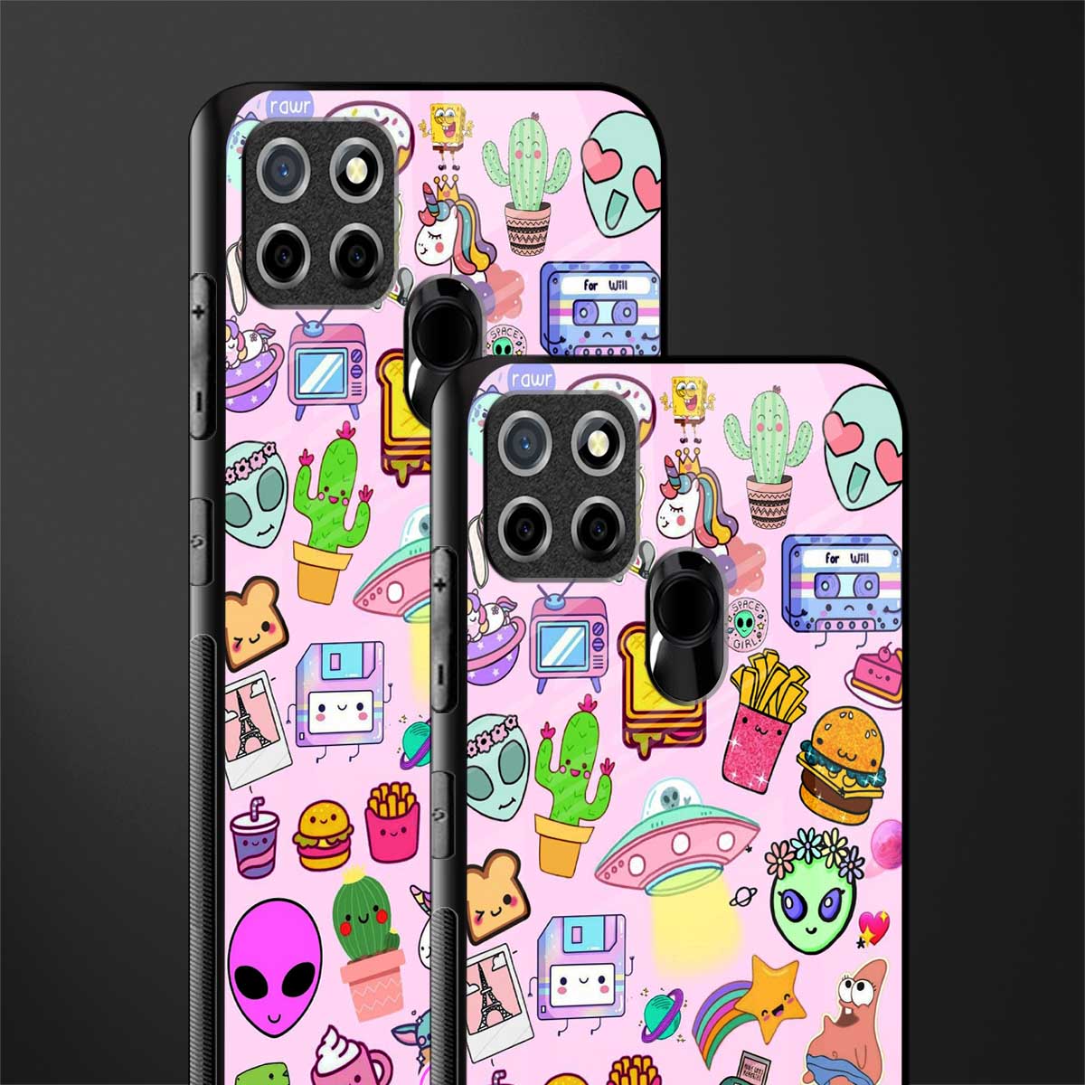 alien stickers studio glass case for realme narzo 30a image-2