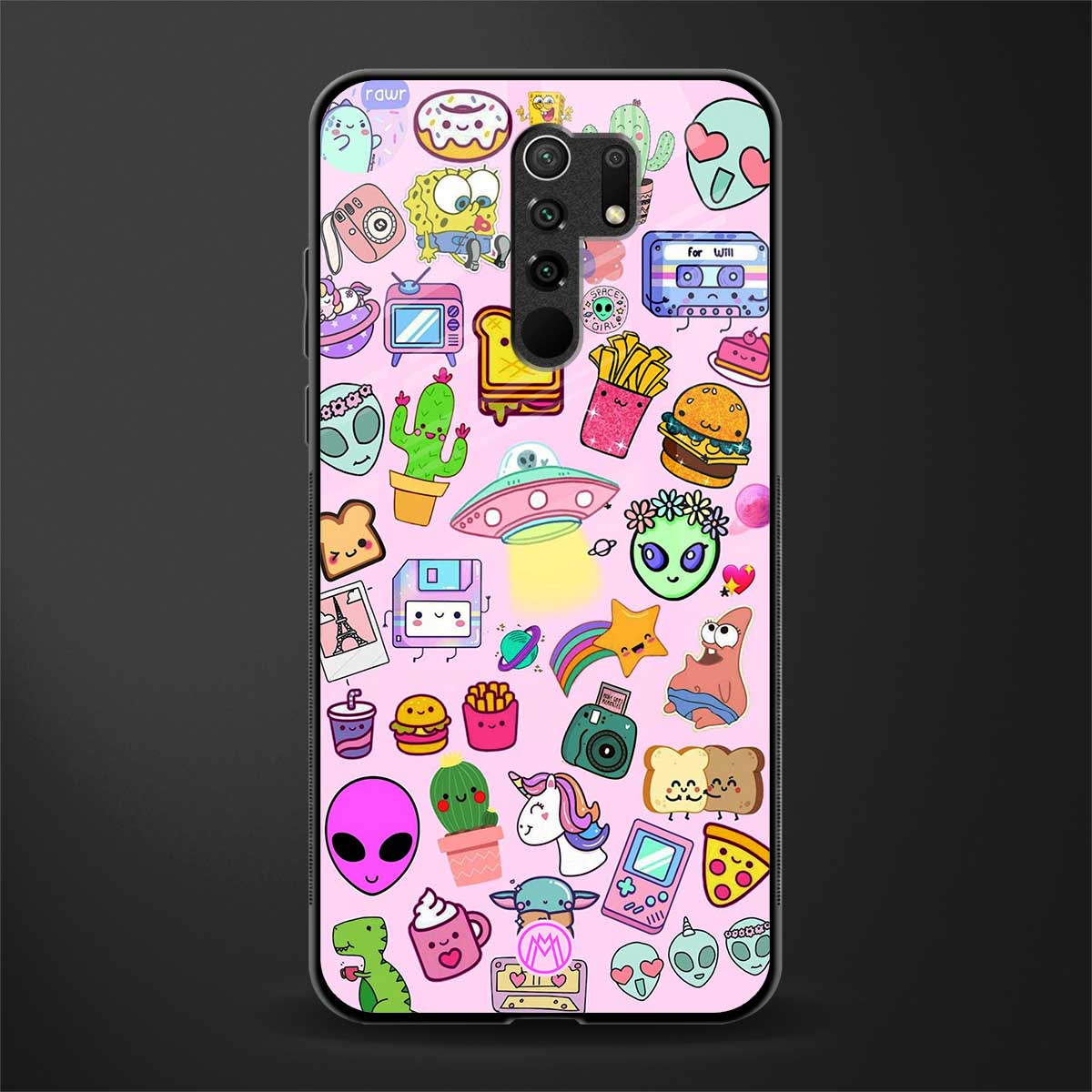 alien stickers studio glass case for poco m2 reloaded image