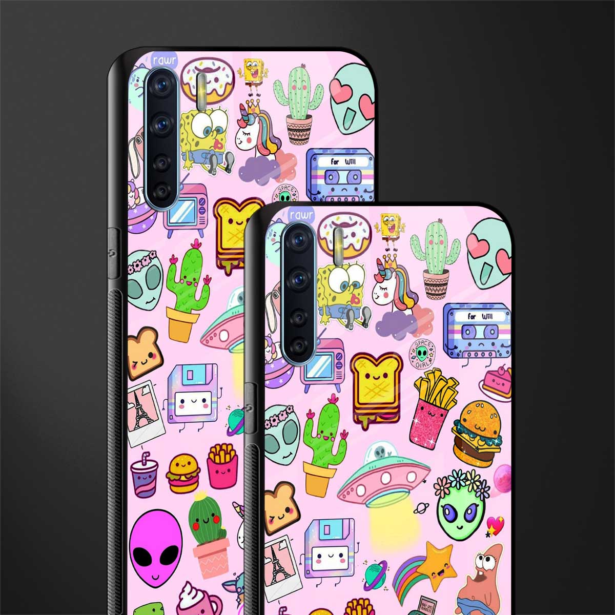 alien stickers studio glass case for oppo f15 image-2