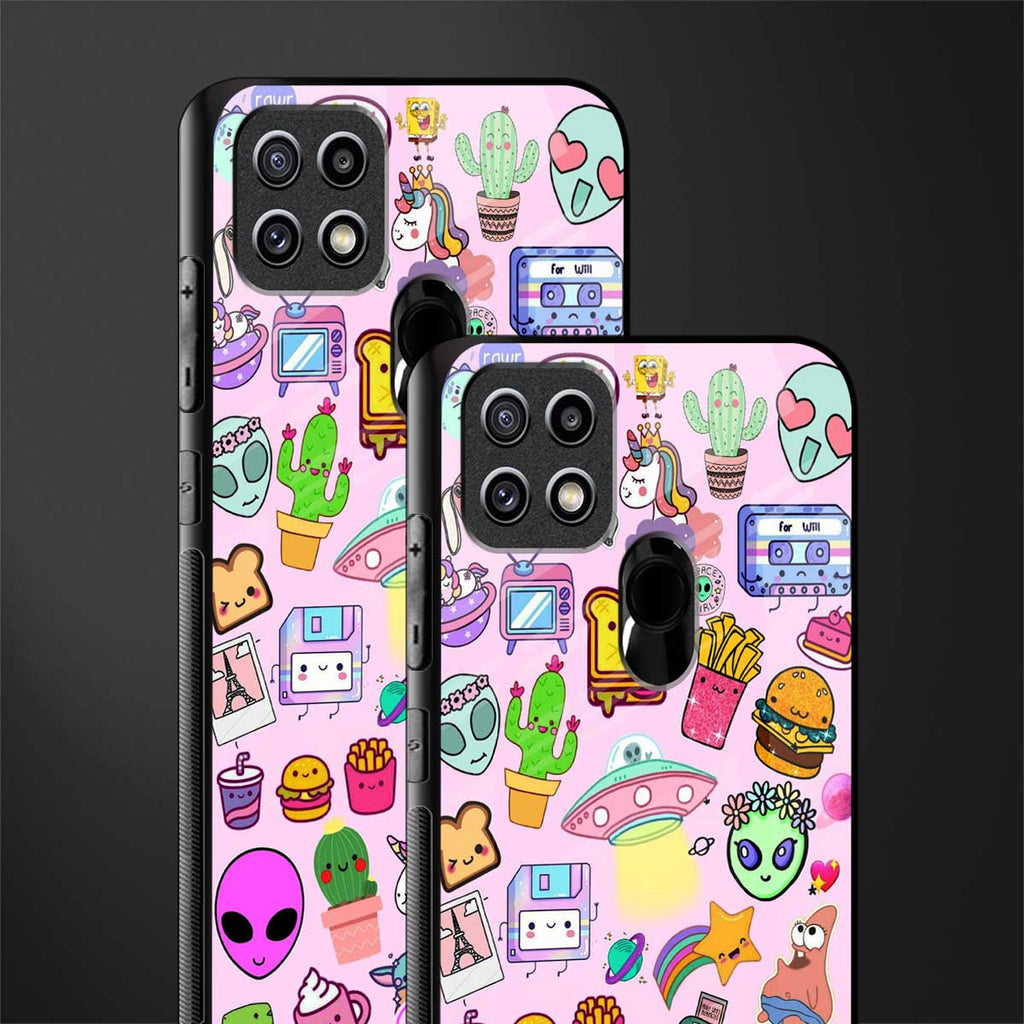 alien stickers studio glass case for oppo a15s image-2