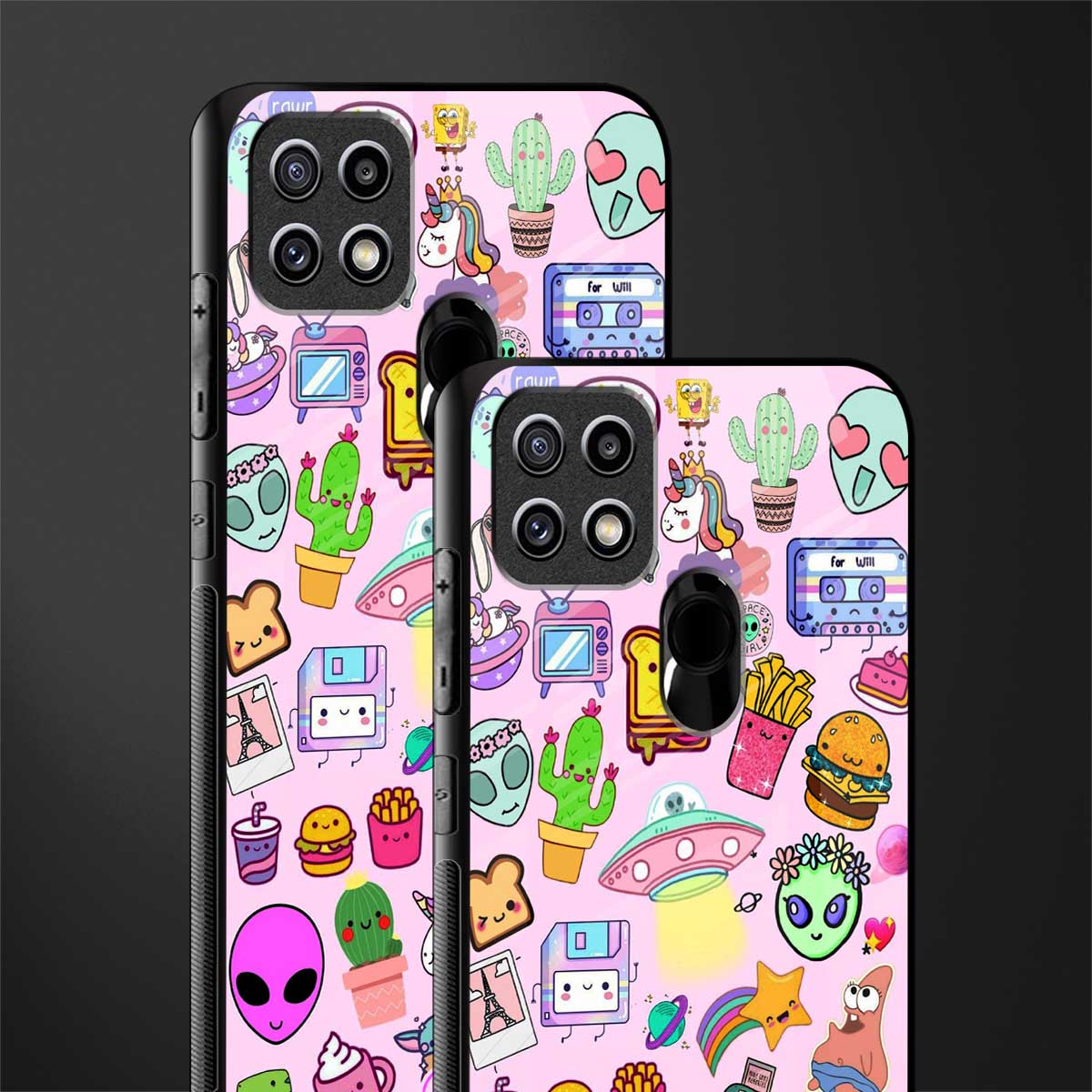 alien stickers studio glass case for oppo a15s image-2