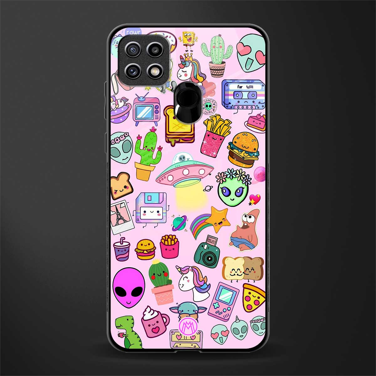 alien stickers studio glass case for oppo a15 image