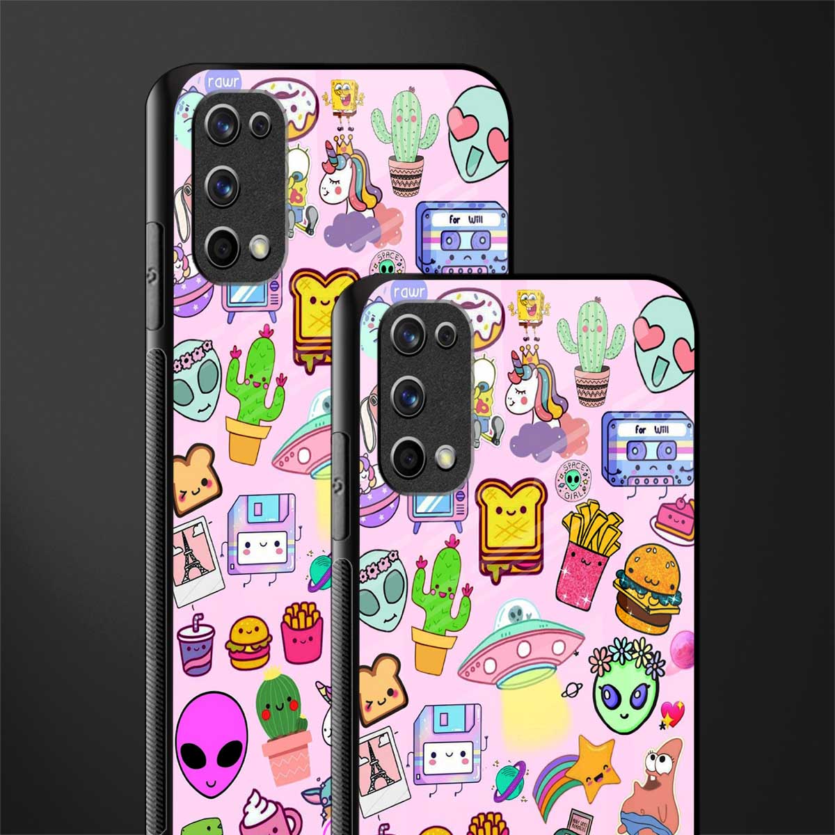 alien stickers studio glass case for realme 7 pro image-2