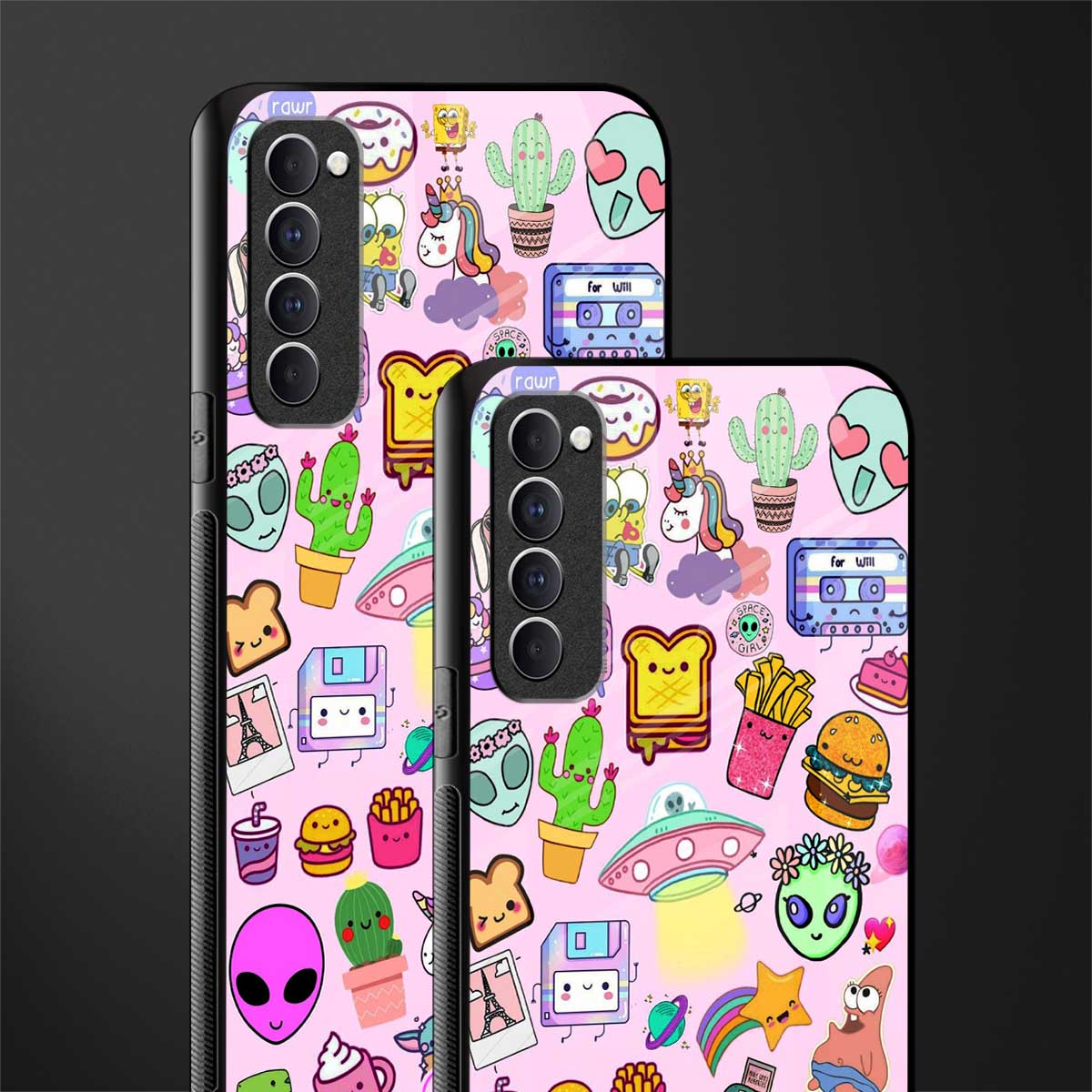 alien stickers studio glass case for oppo reno 4 pro image-2