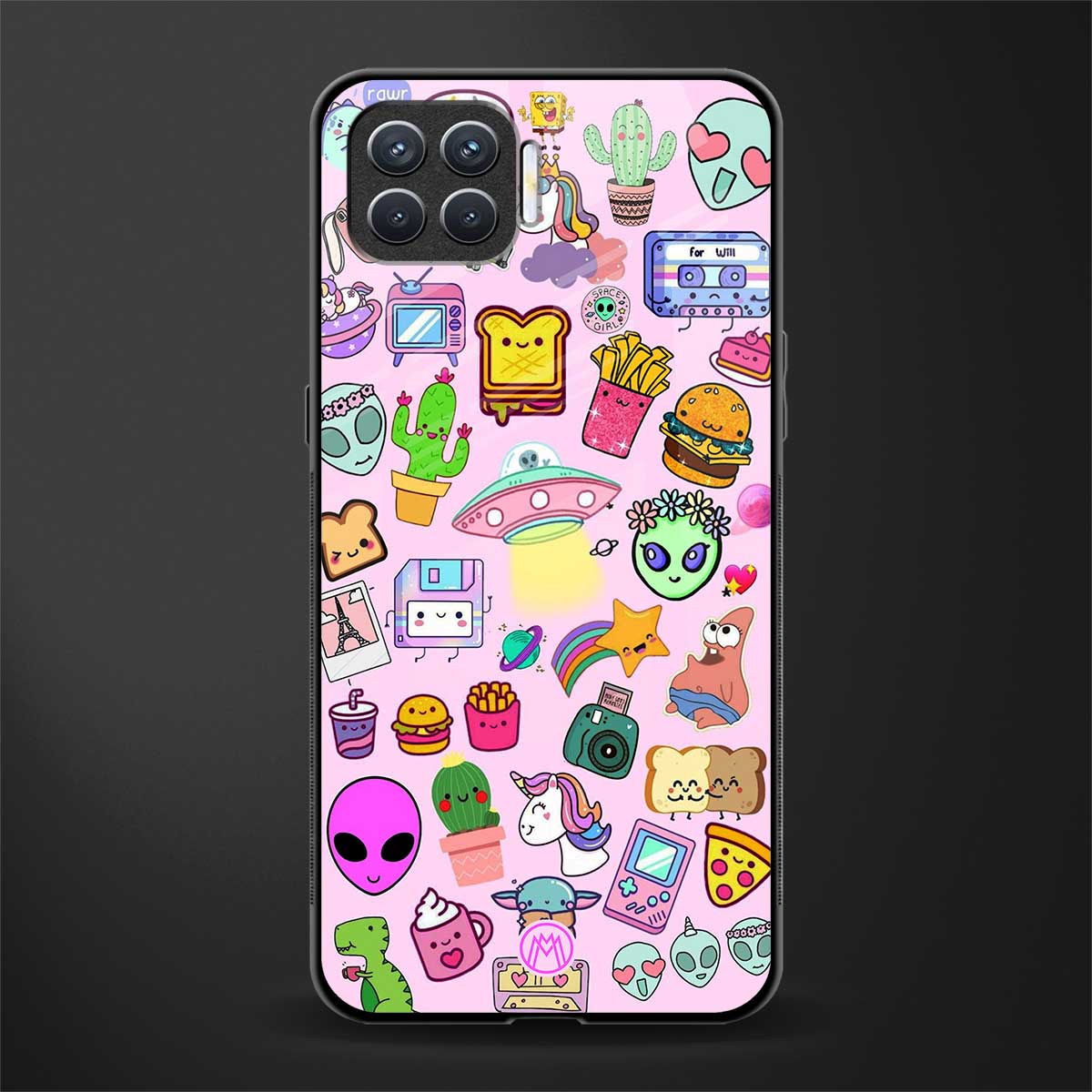 alien stickers studio glass case for oppo f17 image