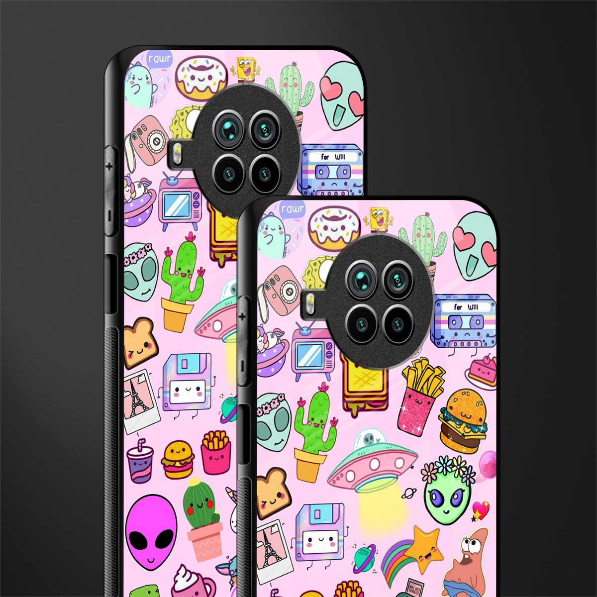 alien stickers studio glass case for mi 10i image-2