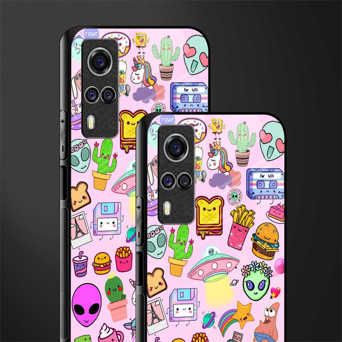 alien stickers studio glass case for vivo y53s image-2