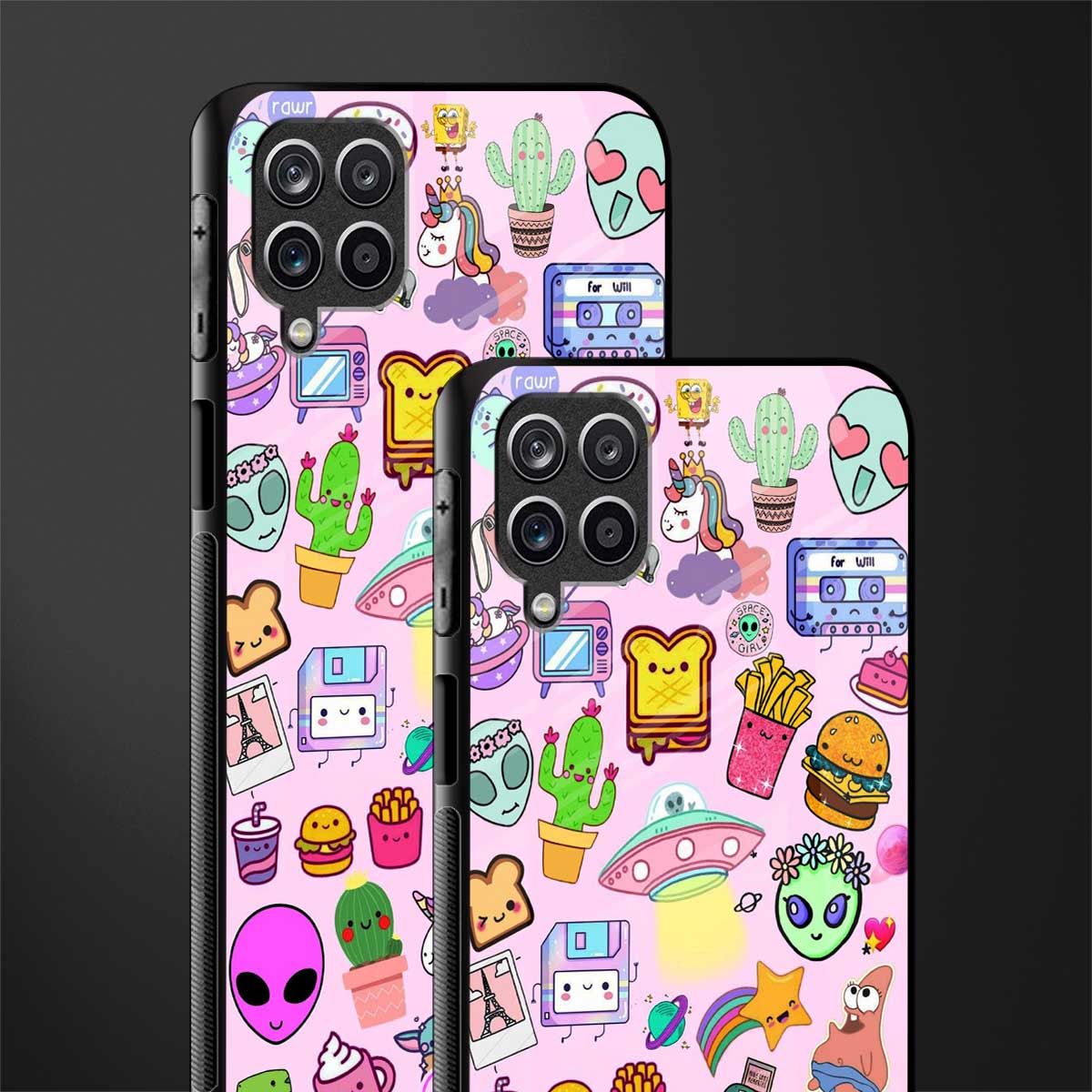 alien stickers studio glass case for samsung galaxy f12 image-2