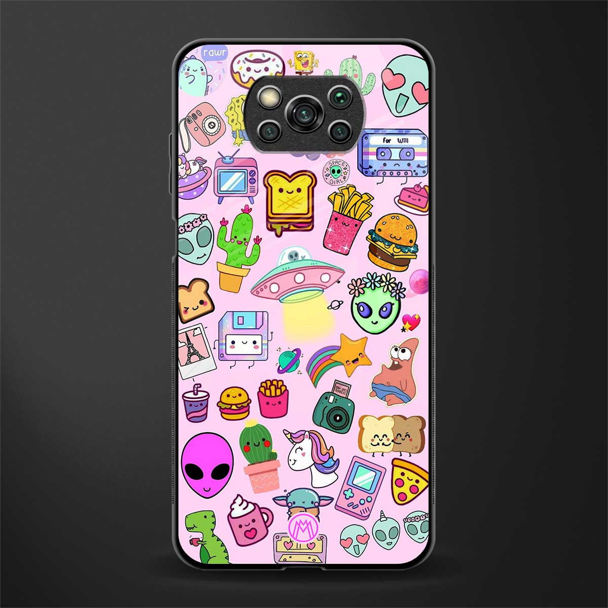 alien stickers studio glass case for poco x3 image