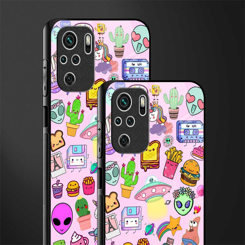 alien stickers studio glass case for redmi note 10s image-2