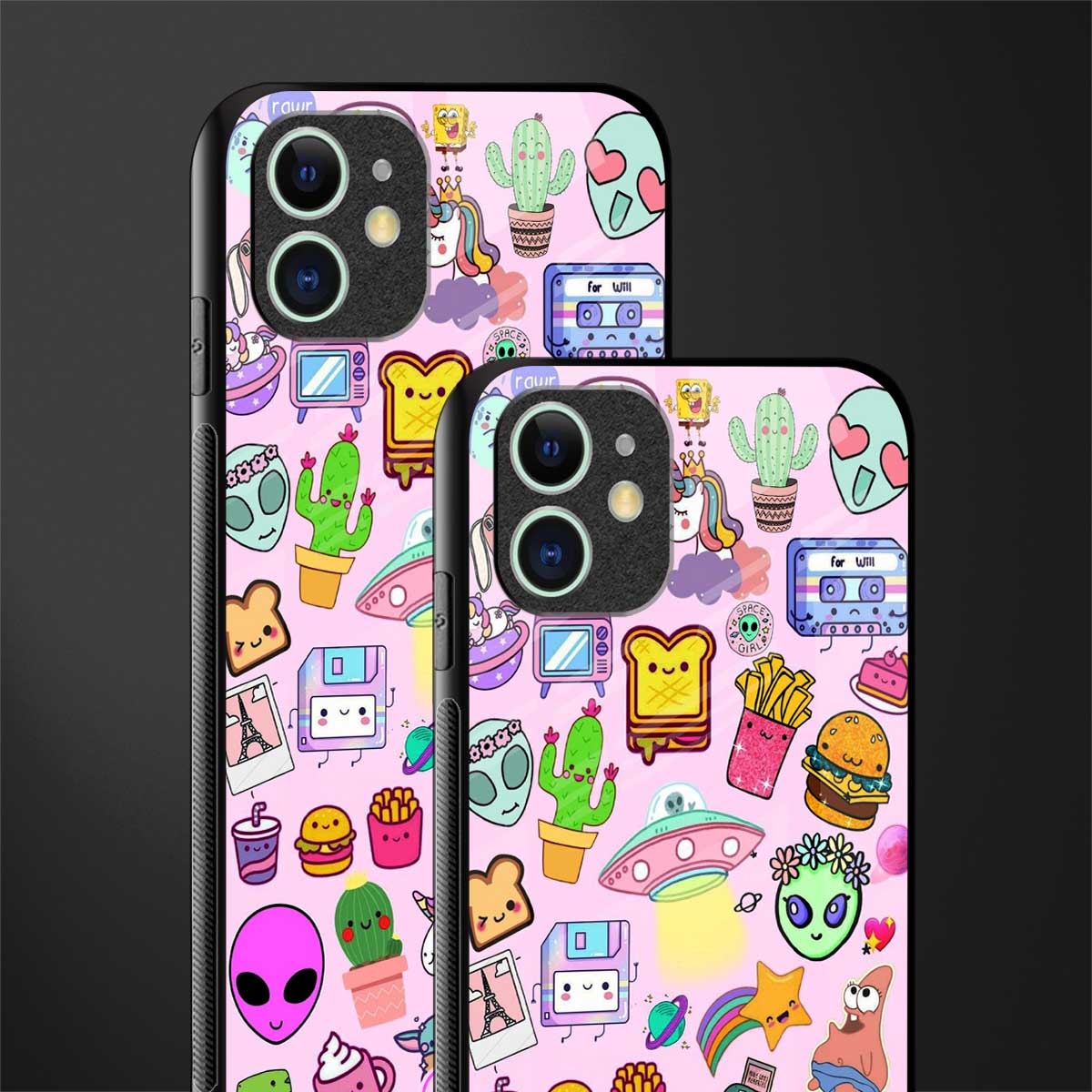 alien stickers studio glass case for iphone 12 mini image-2