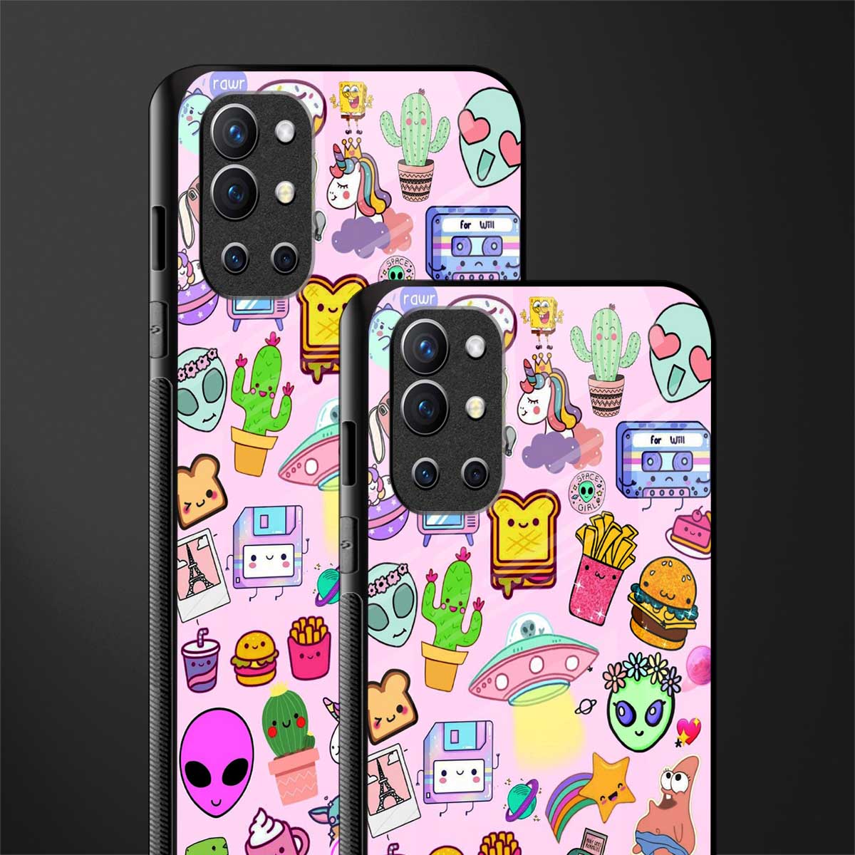 alien stickers studio glass case for oneplus 9r image-2