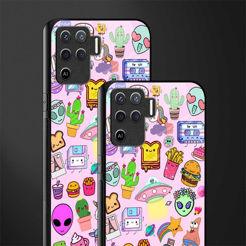 alien stickers studio glass case for oppo f19 pro image-2