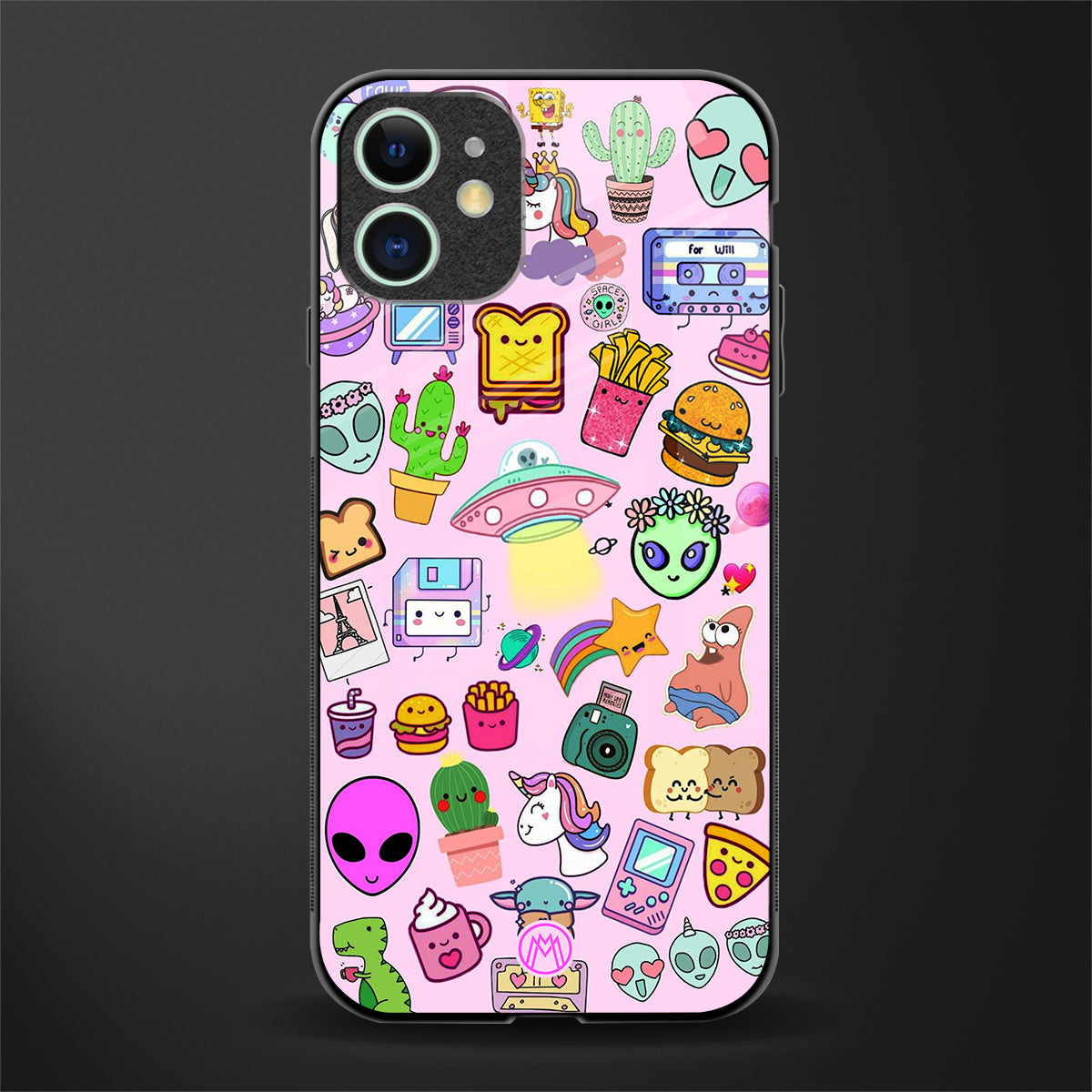 alien stickers studio glass case for iphone 12 image