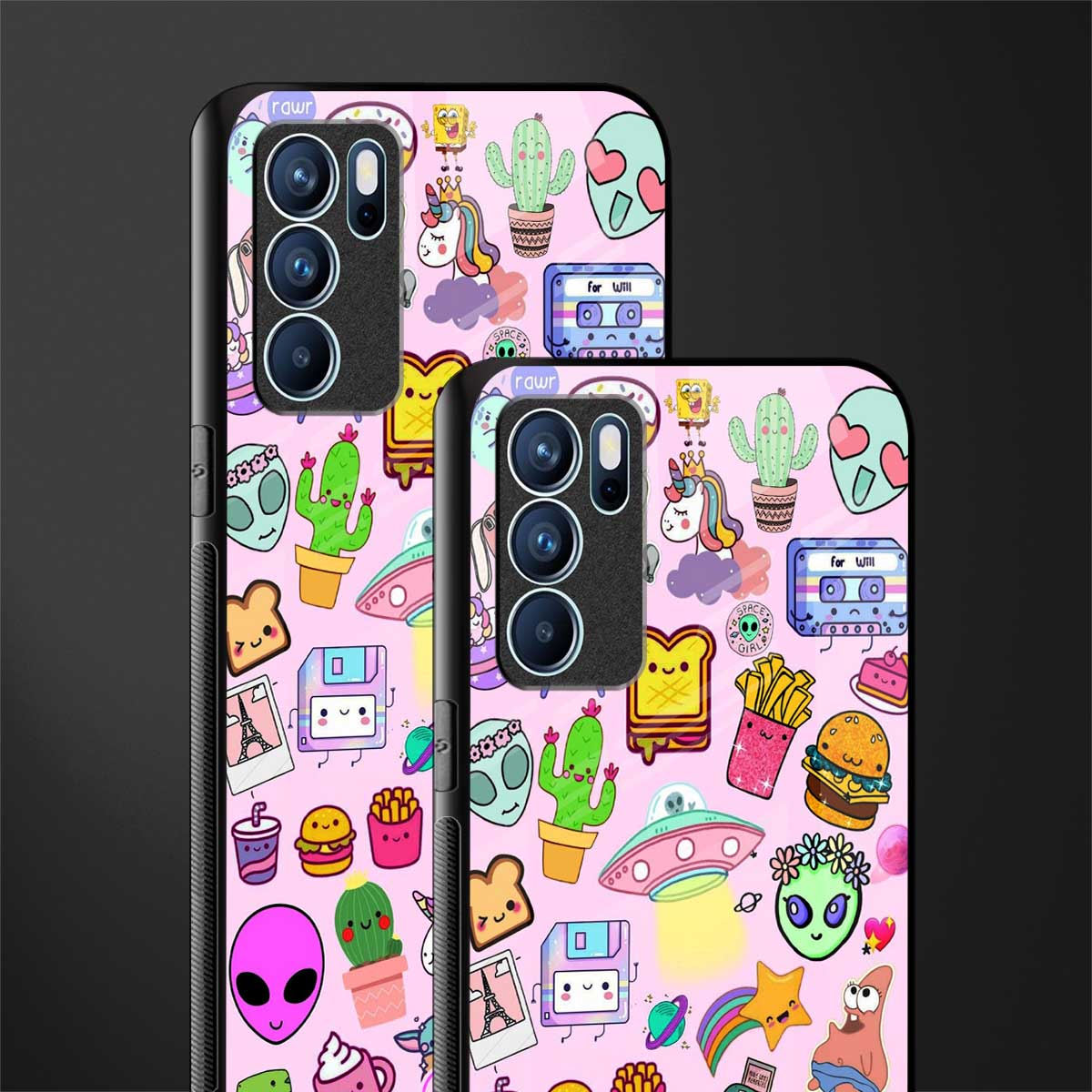 alien stickers studio glass case for oppo reno6 5g image-2