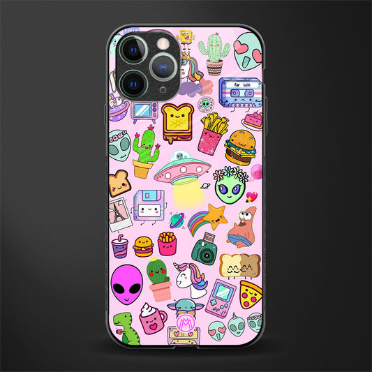 alien stickers studio glass case for iphone 11 pro image
