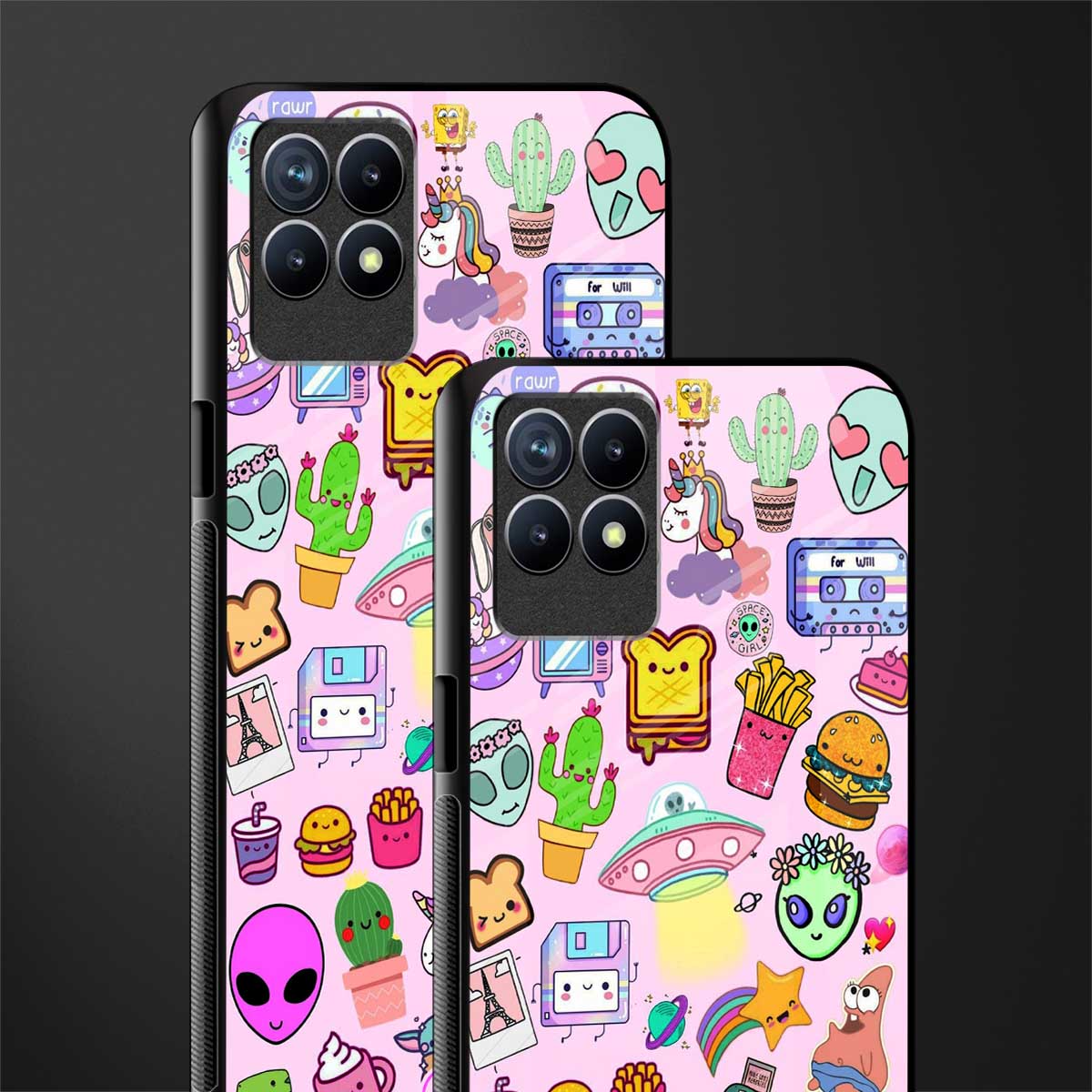 alien stickers studio glass case for realme 8i image-2