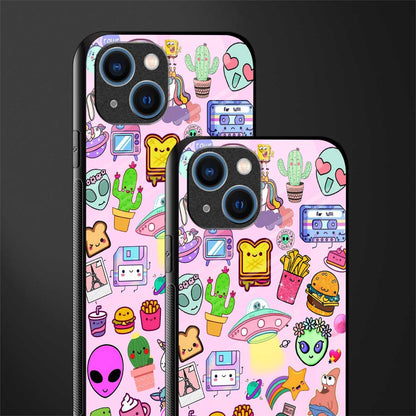 alien stickers studio glass case for iphone 13 image-2
