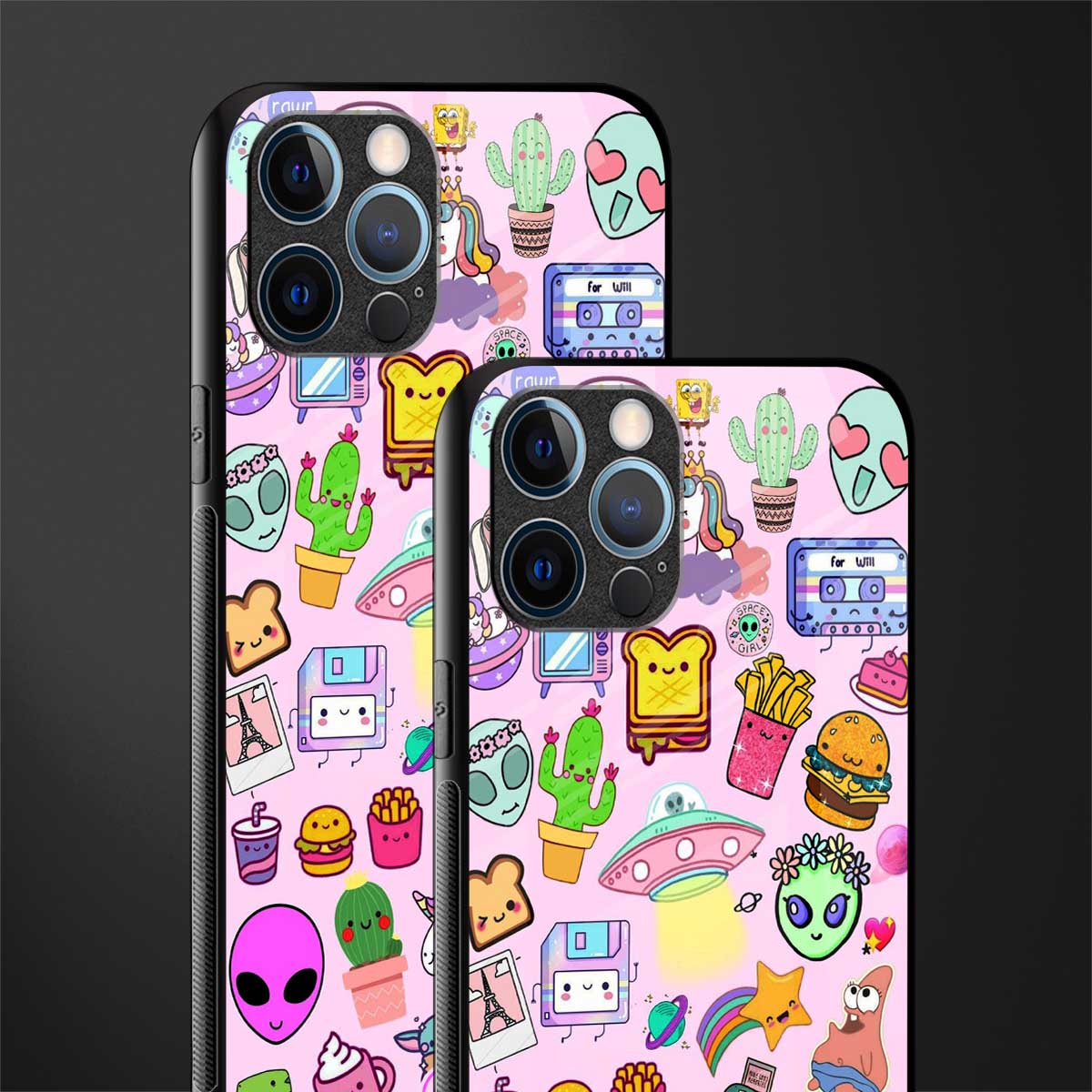 alien stickers studio glass case for iphone 12 pro max image-2