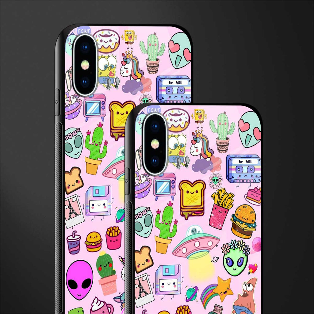 alien stickers studio glass case for iphone xs image-2