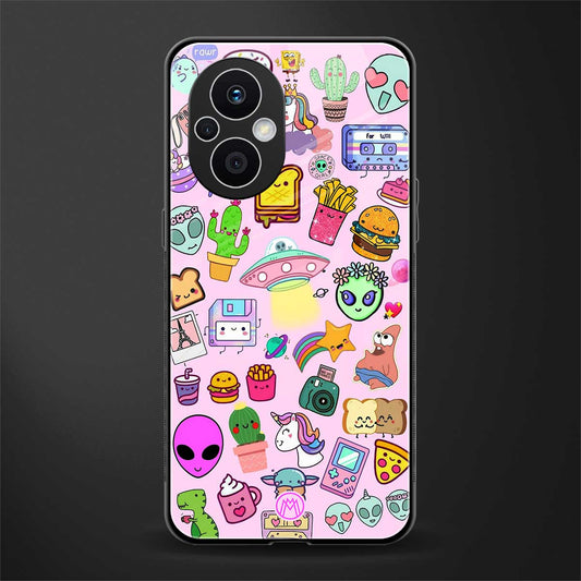 alien stickers studio back phone cover | glass case for oppo f21 pro 5g