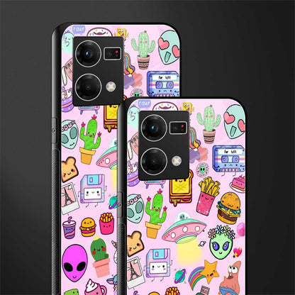 alien stickers studio back phone cover | glass case for oppo f21 pro 4g