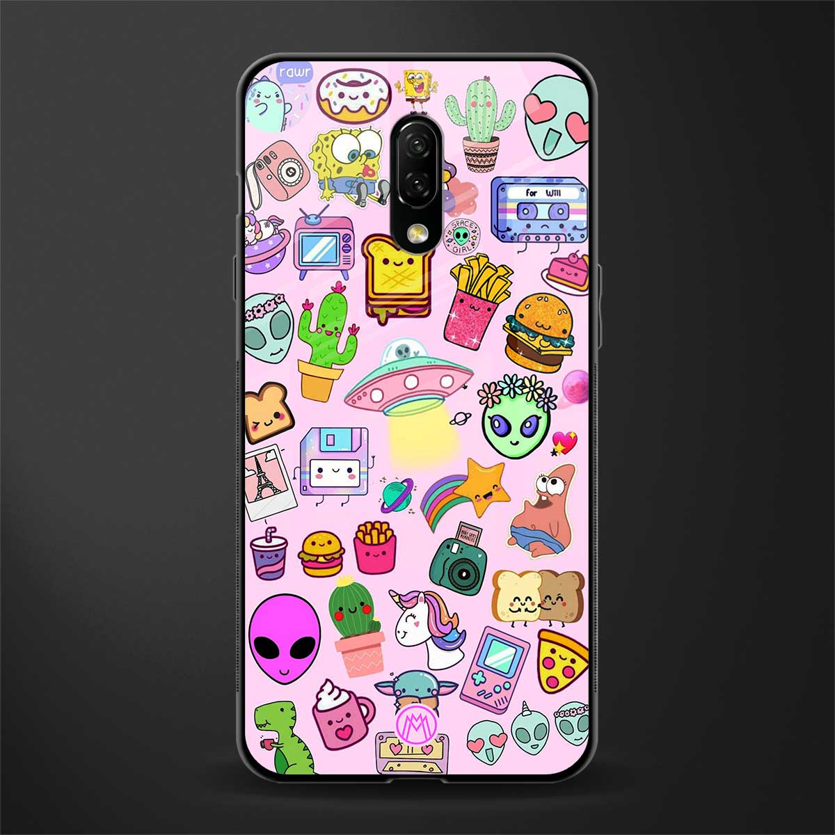 alien stickers studio glass case for oneplus 7 image