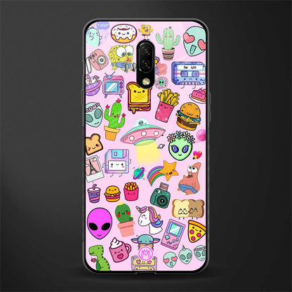 alien stickers studio glass case for oneplus 7 image