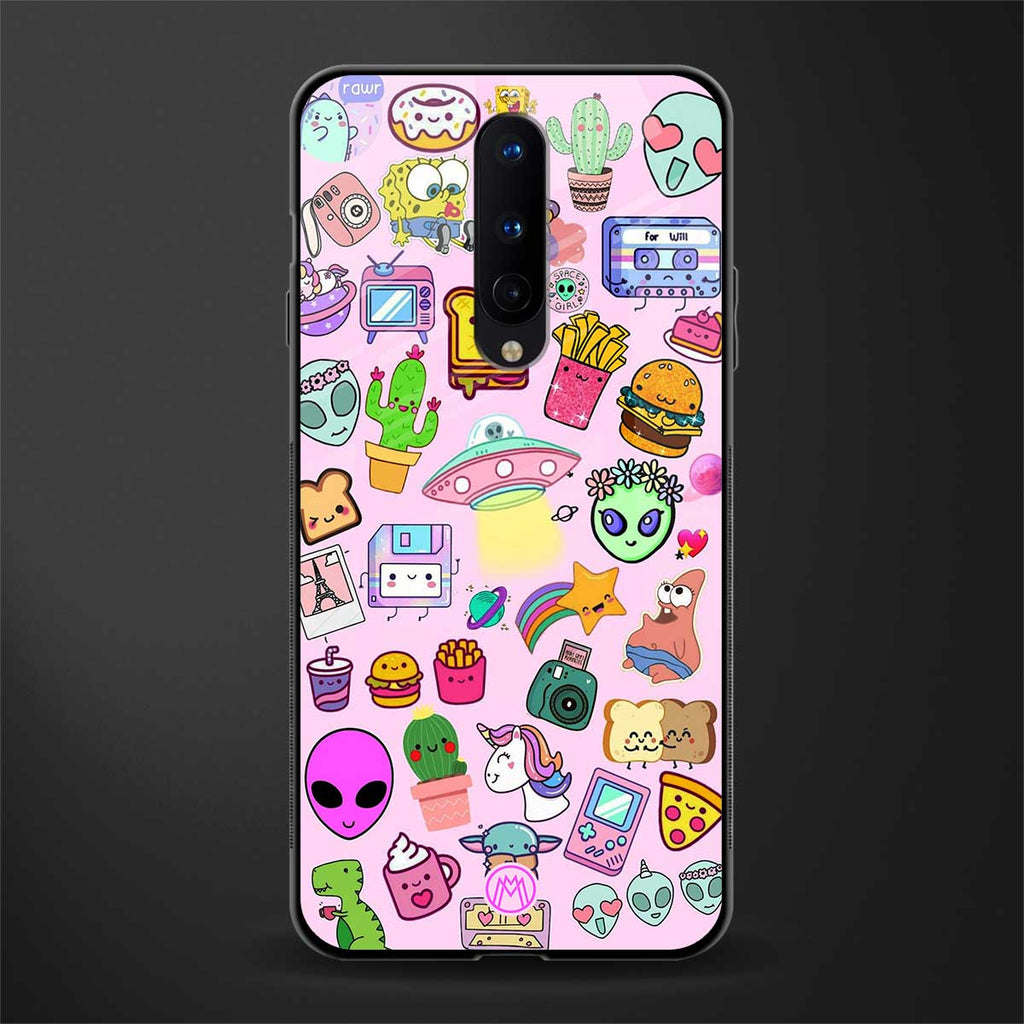alien stickers studio glass case for oneplus 8 image