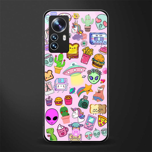 alien stickers studio back phone cover | glass case for xiaomi 12 pro