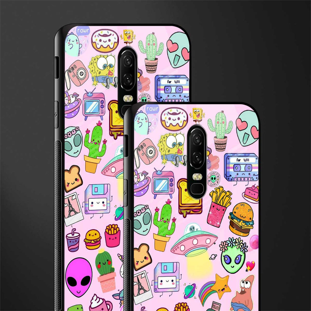 alien stickers studio glass case for oneplus 6 image-2