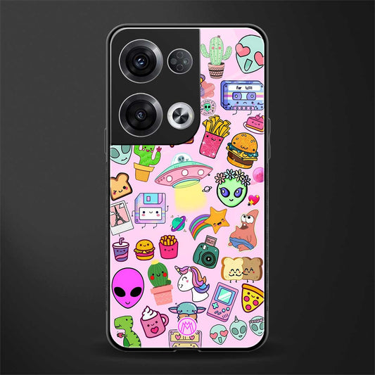 alien stickers studio back phone cover | glass case for oppo reno 8 pro